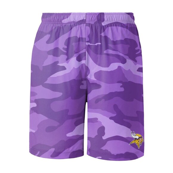 NWT FOCO NFL Minnesota Vikings Tonal Camouflage Shorts Pocket Drawstring Purple - Picture 1 of 13
